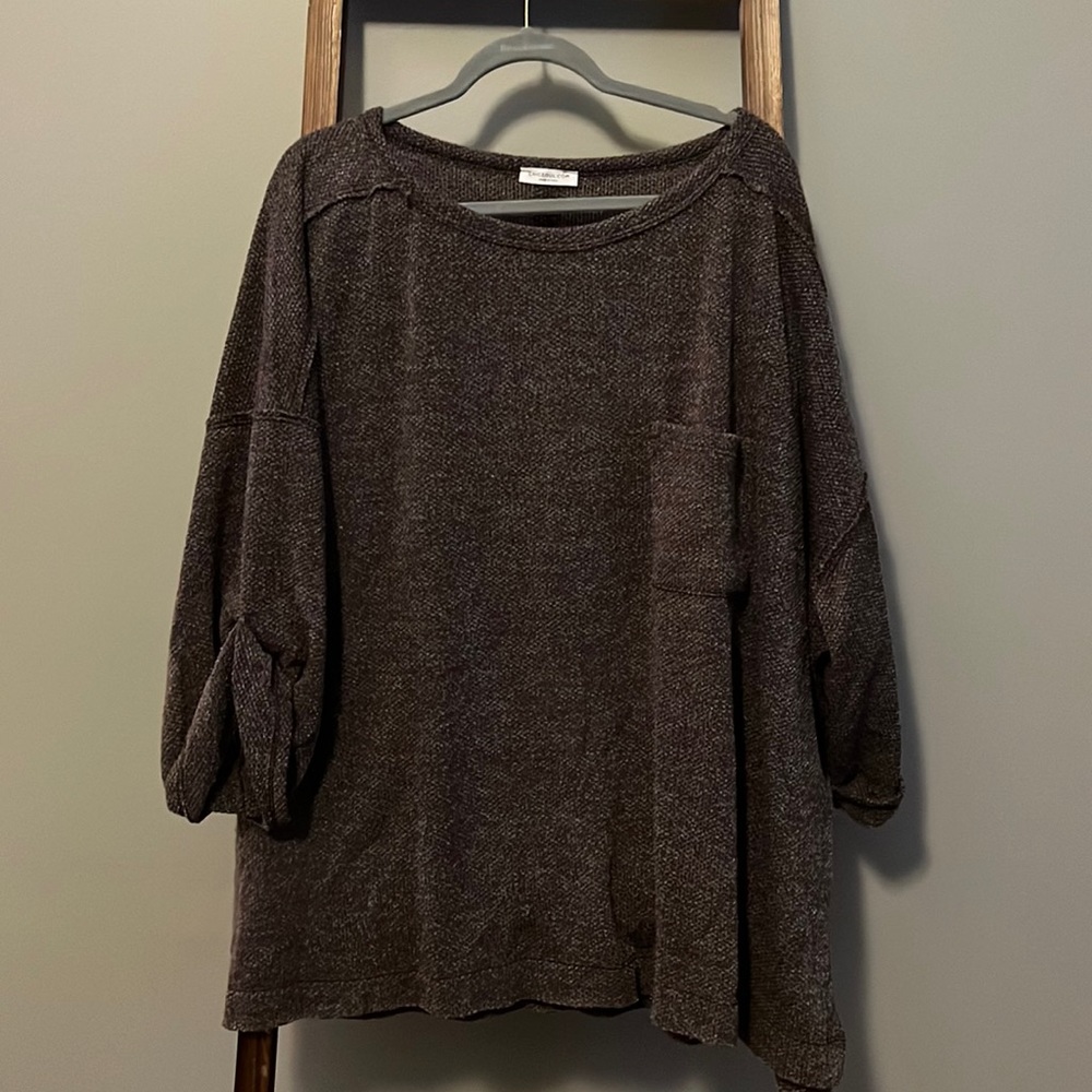 Chic soul oversized three-quarter-length sleeve sweater